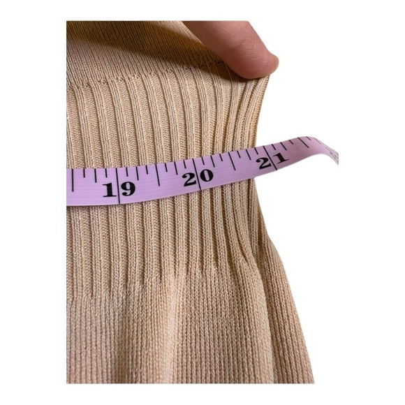 Cider Sweater Knit Dress Curve Collared V  High Slit Dress Plus Size 2X NEW Tan - Picture 7 of 14